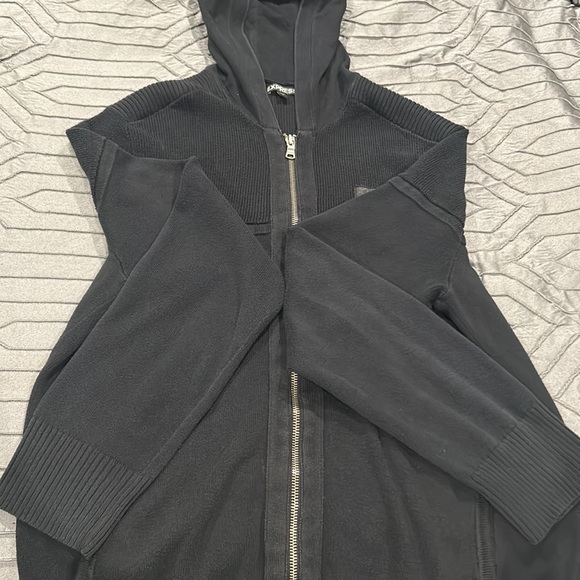 Men’s Black Express Zip Up Hoodie Size L - Picture 6 of 8
